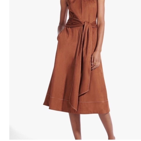 STAUD Dresses & Skirts - Elegant Brown Midi Dress